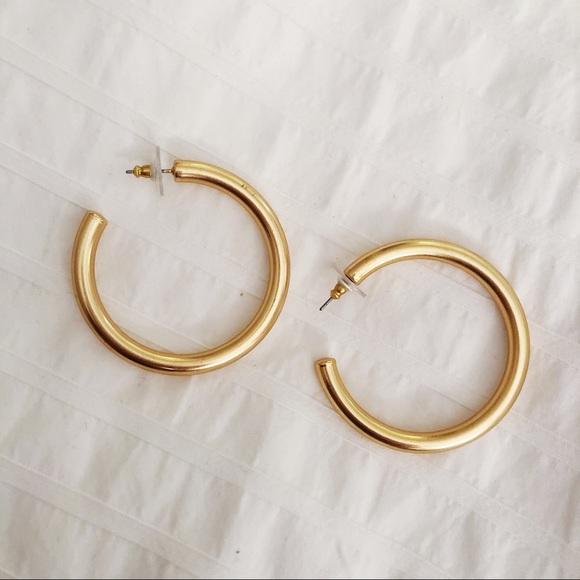 J. Crew Gold Hoop Earrings - Picture 2 of 3